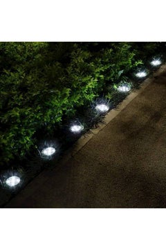 4-Piece 8 LED Solar Ground Lights Silver - v1555096359/N23673413A_4