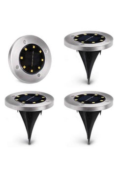 4-Piece 8 LED Solar Ground Lights Silver - v1555096360/N23673413A_1