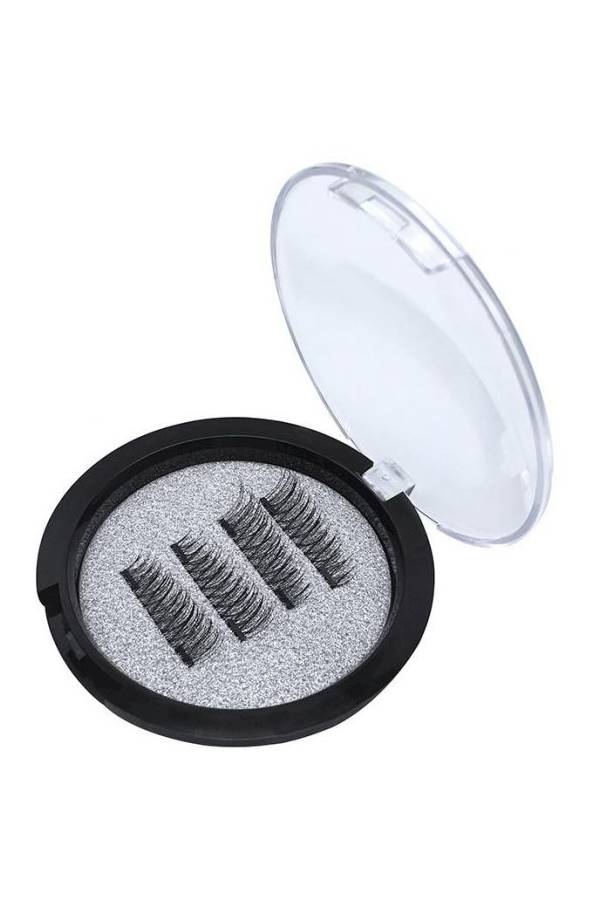 مجموعة رموش صناعية مغناطيسية 3D مكونة من زوجين أسود - Image 1