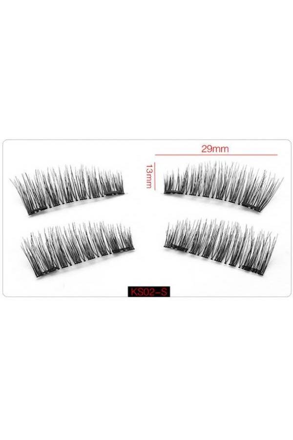 مجموعة رموش صناعية مغناطيسية 3D مكونة من زوجين أسود - Image 2