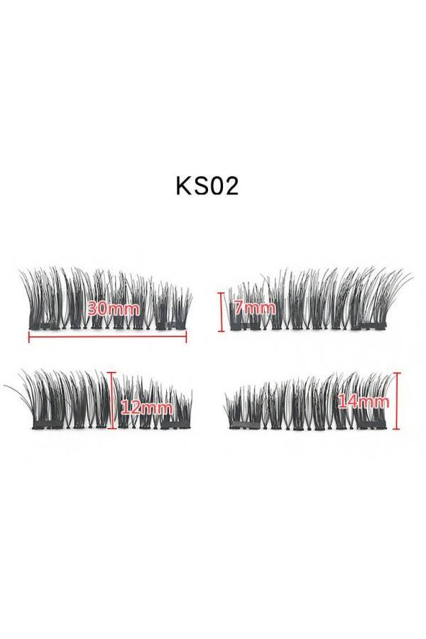 مجموعة رموش صناعية مغناطيسية 3D مكونة من زوجين أسود - Image 4