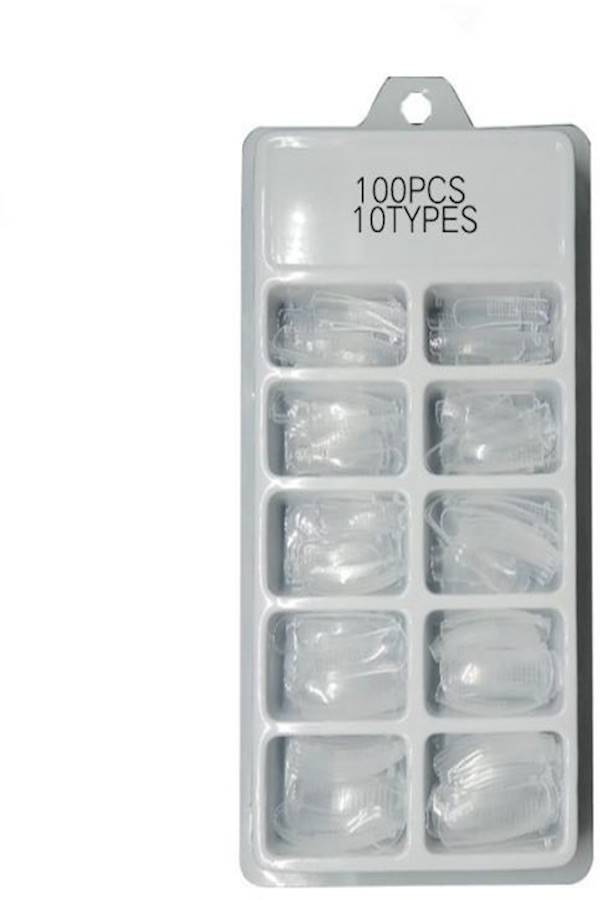 100-Piece Artificial Nail Tips Clear - Image 1