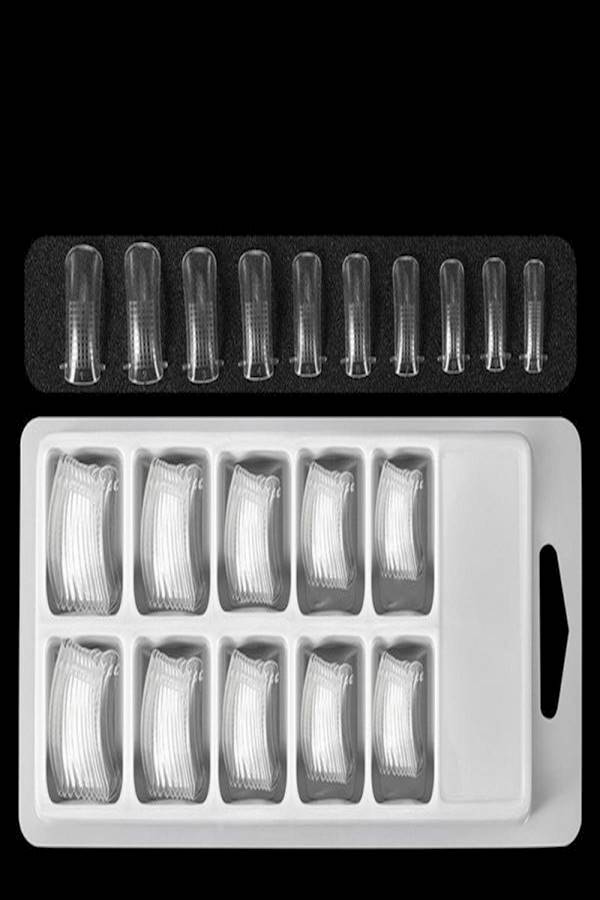 100-Piece Artificial Nail Tips Clear - Image 2
