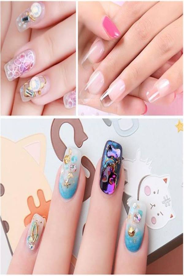 100-Piece Artificial Nail Tips Clear - Image 3