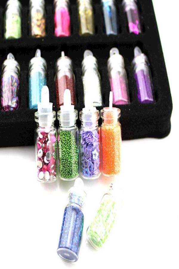 Set Of 48 Bottles Glitter Nail Art Multicolour - Image 4
