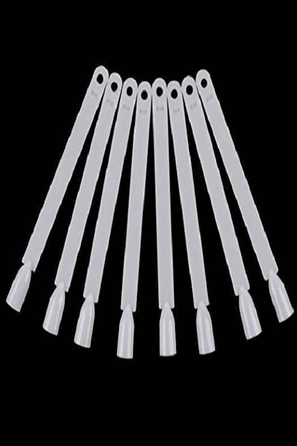 طقم أظافر صناعية مثبتة على عصى مكون من 50 قطعة أبيض - Image 3