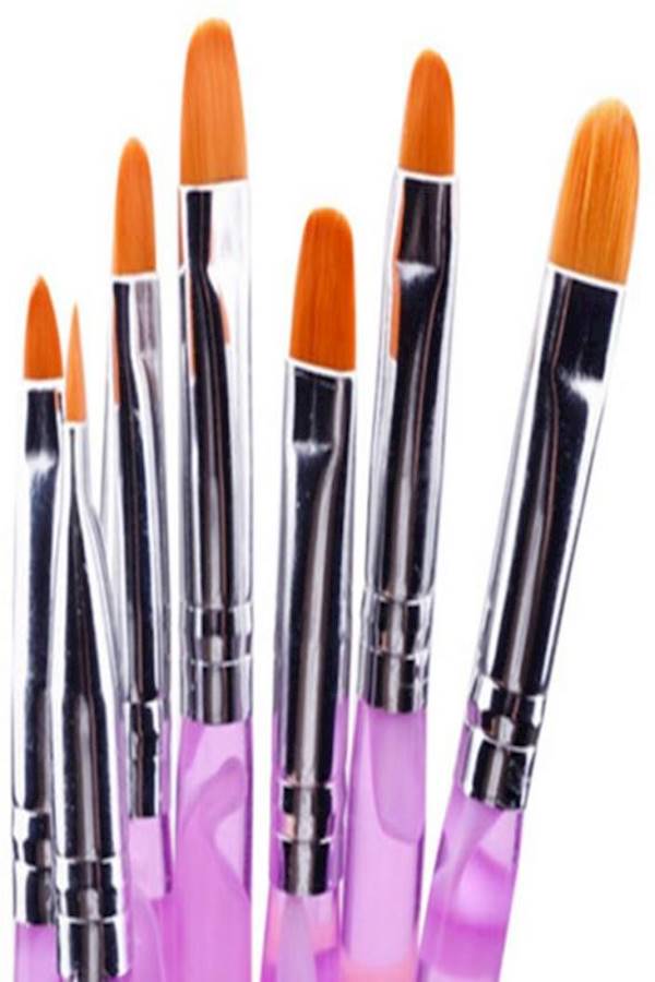 طقم فرش لتزيين الأظافر مكون من 7 قطع وردي - Image 2