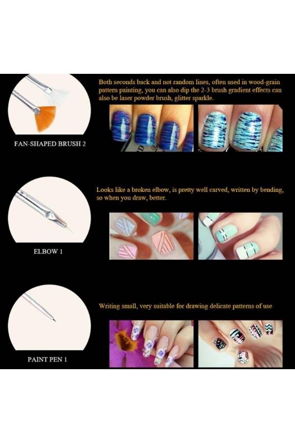 20-Piece Nail Art Design Set Multicolour - Image 4