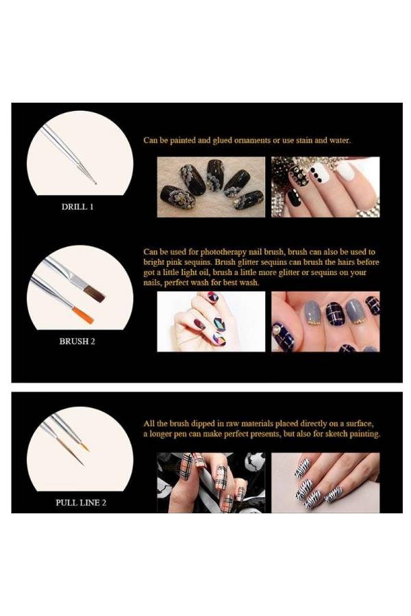20-Piece Nail Art Design Set Multicolour - Image 5