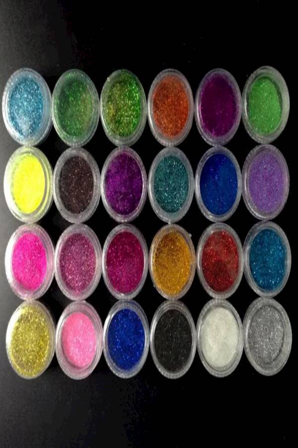 24 Colors Nail Art Glitter Shimmer Dust Powder Multicolour - Image 4