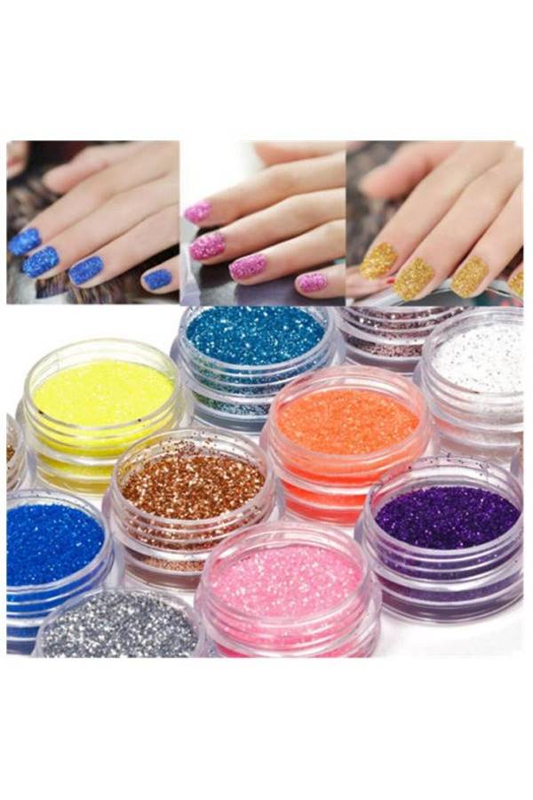 18-Piece Chunky Glitter Flakes Paillette Set Multicolour - Image 3