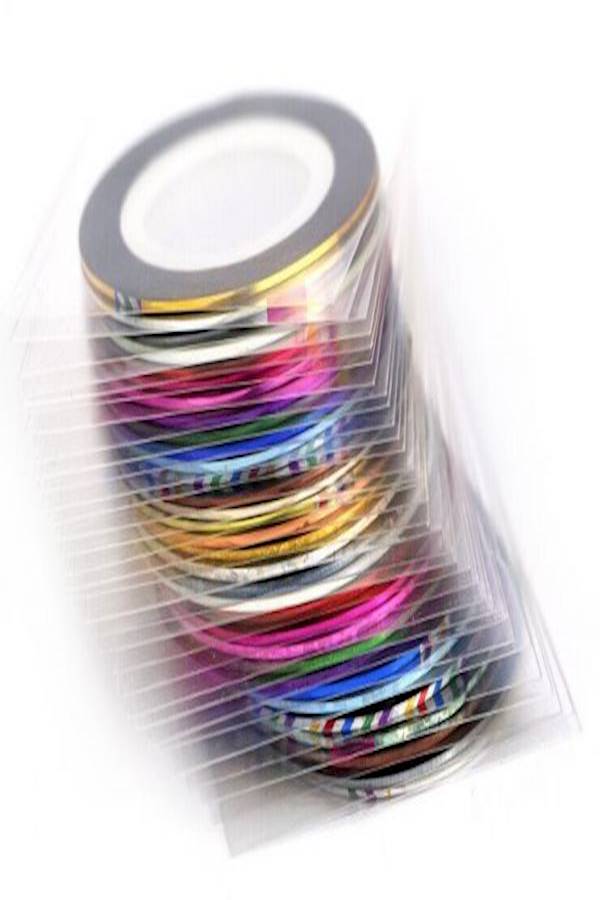 Generic 15-Piece Nail Art String Tape Pink/Green/Purple  - Image 3