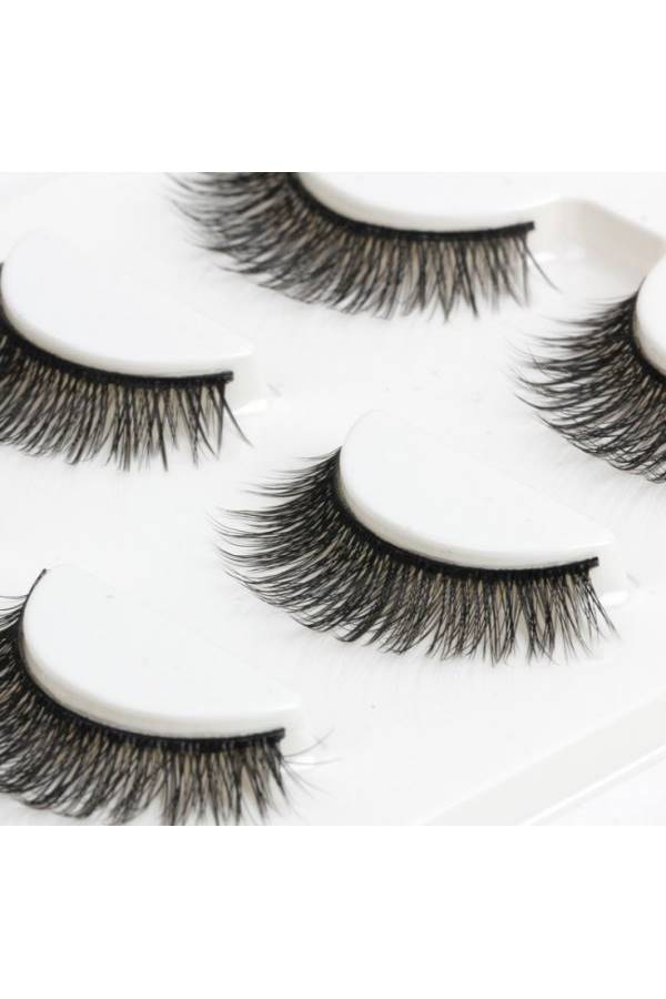 3-Pair False Eyelashes Black - Image 3