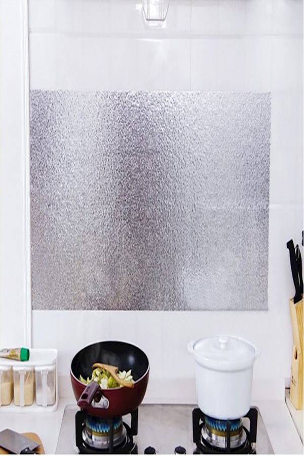 Kitchen Countertop Foil Sticker Silver 45x100cm - Image 1
