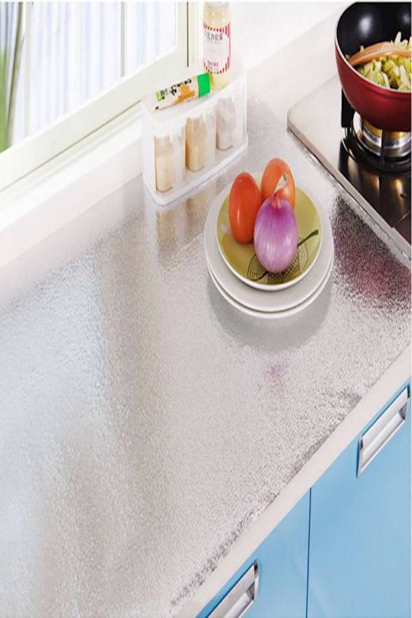 Kitchen Countertop Foil Sticker Silver 45x100cm - Image 2