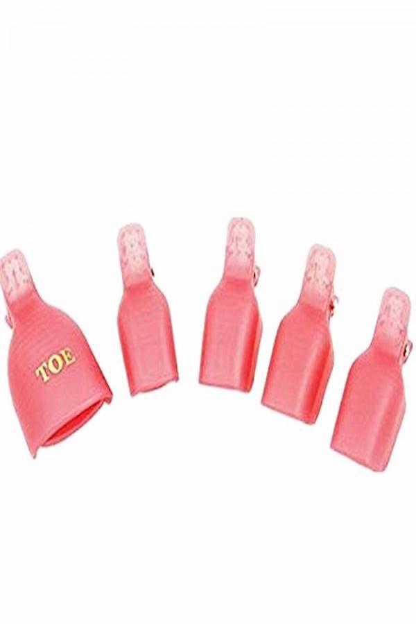 Generic 5-Piece Toe Art Nail Soak Off Cap Pink - Image 1