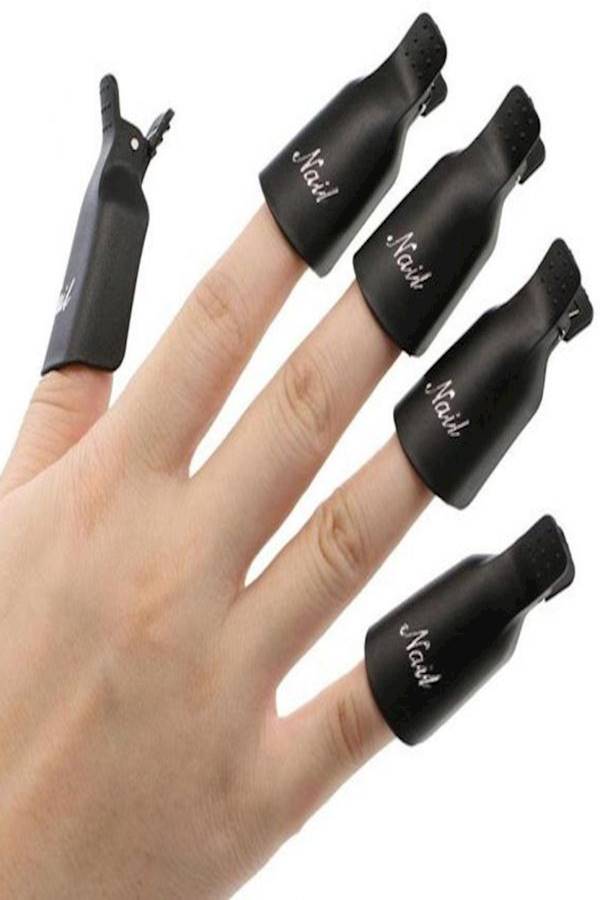 Generic 10-Piece Nail Art Soak Off Cap Black  - Image 3