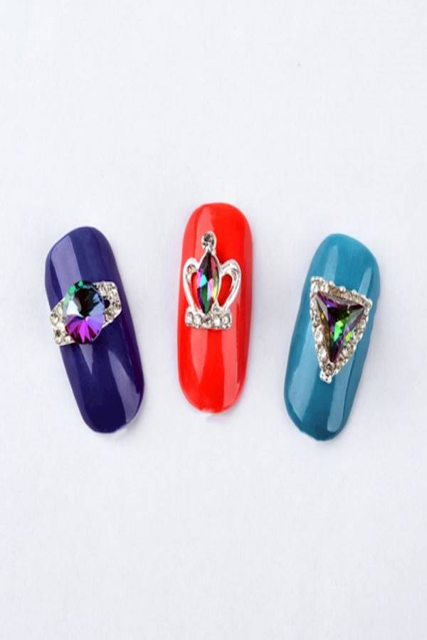 3D Diamond Rhinestone Nail Art Multicolour - Image 3