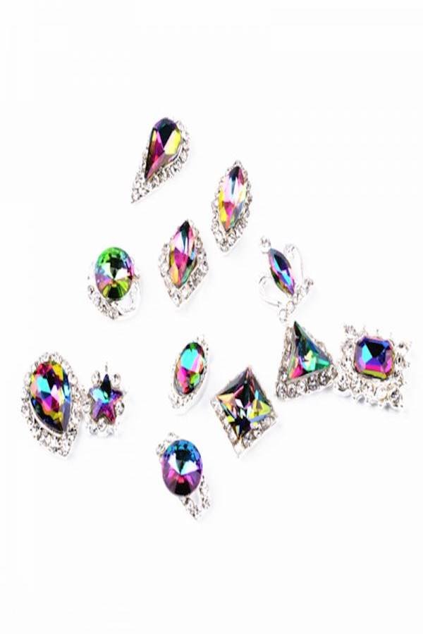 3D Diamond Rhinestone Nail Art Multicolour - Image 4