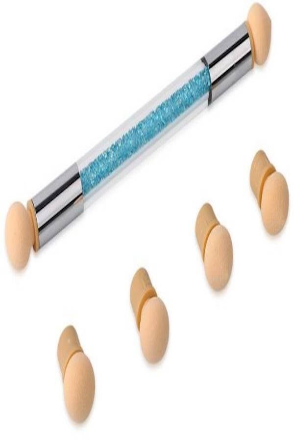 طقم أقلام تلوين الأظافر بطرفين فضي/أزرق/بيج - Image 1