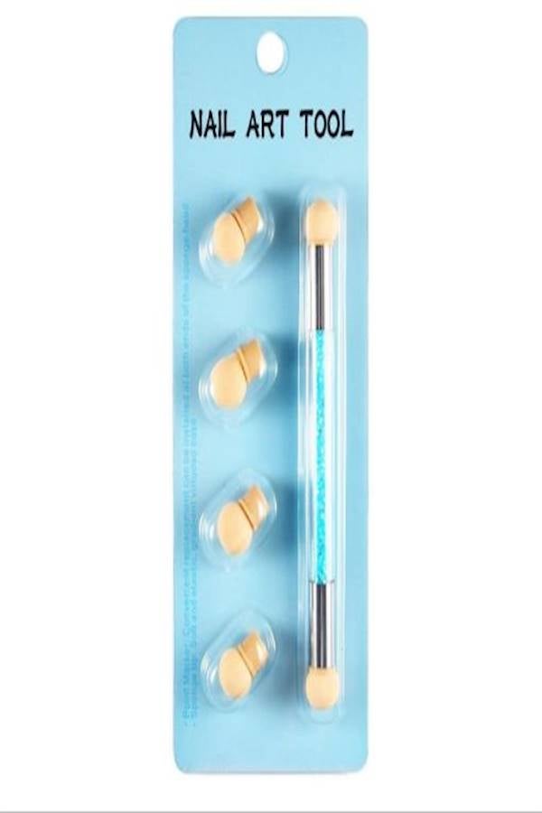 طقم أقلام تلوين الأظافر بطرفين فضي/أزرق/بيج - Image 4