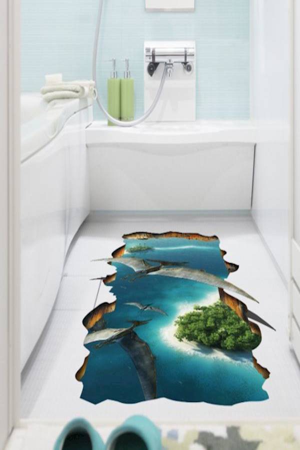 3D Decorative Pterosaur Sticker Blue/Green/Grey 60x90cm - Image 1