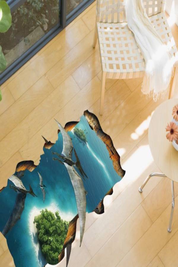 3D Decorative Pterosaur Sticker Blue/Green/Grey 60x90cm - Image 2