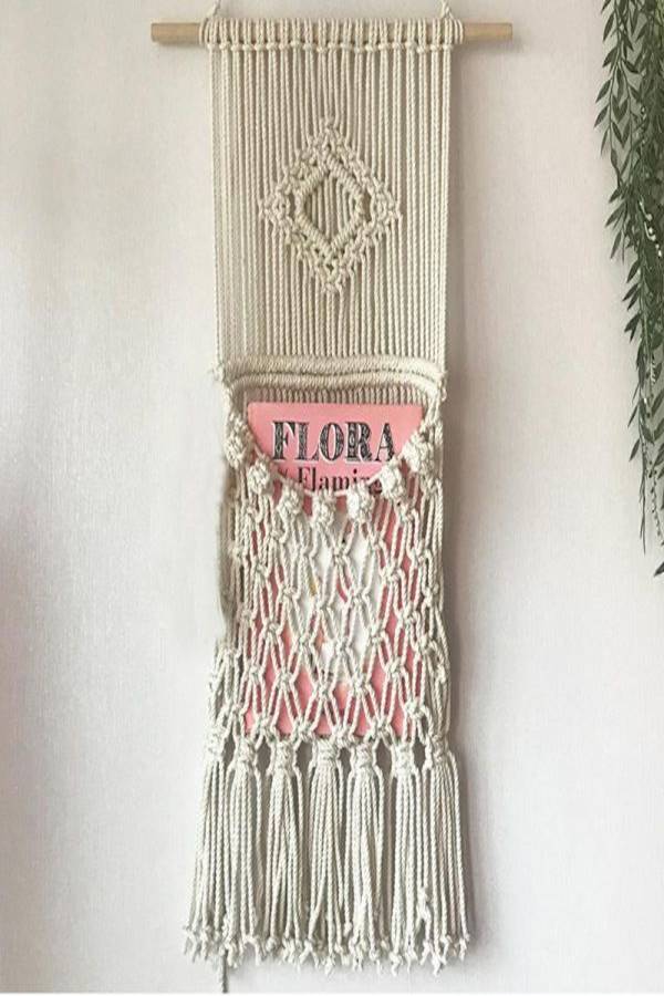 حقيبة معلّقة لديكور المنزل بتصميم بوهيمي أبيض - Image 3