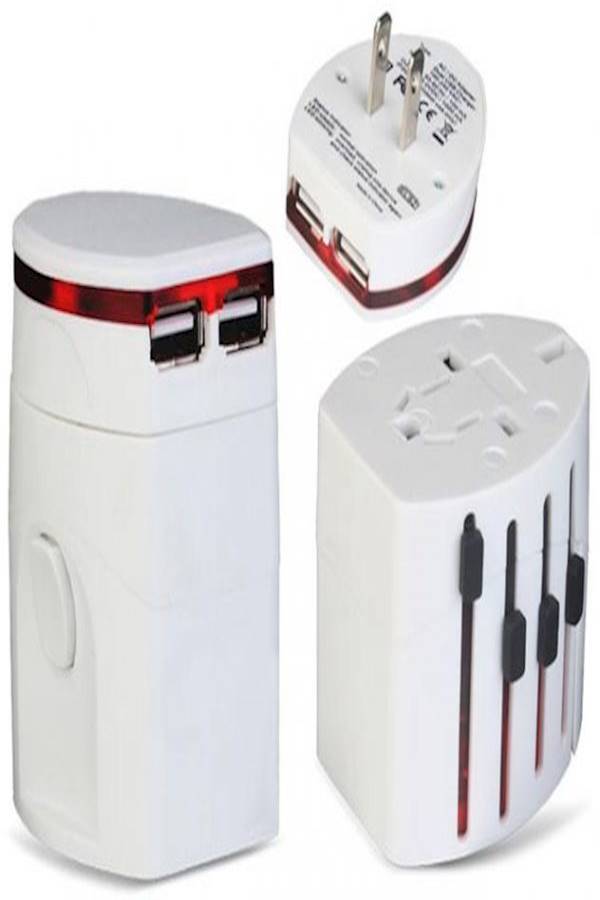 مهايئ USB مزدوج أبيض - Image 3