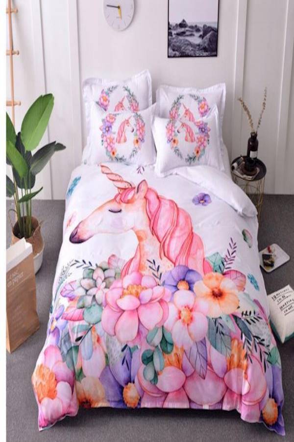7-Piece Printed Bedding Set Cotton Multicolour Single  - Image 2