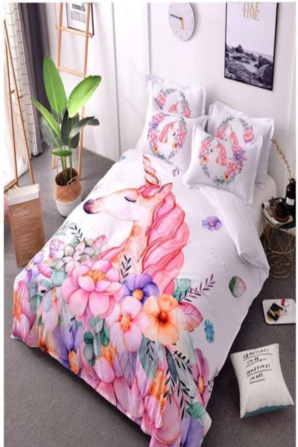 7-Piece Printed Bedding Set Cotton Multicolour Single  - Image 5