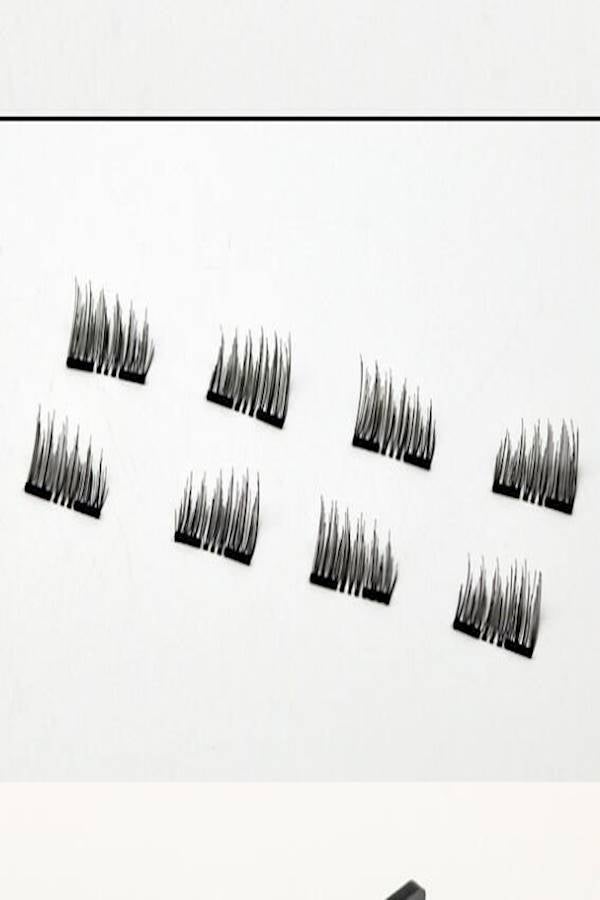 3D Magnetic False Eyelashes With Extension Tweezer Black/Pink