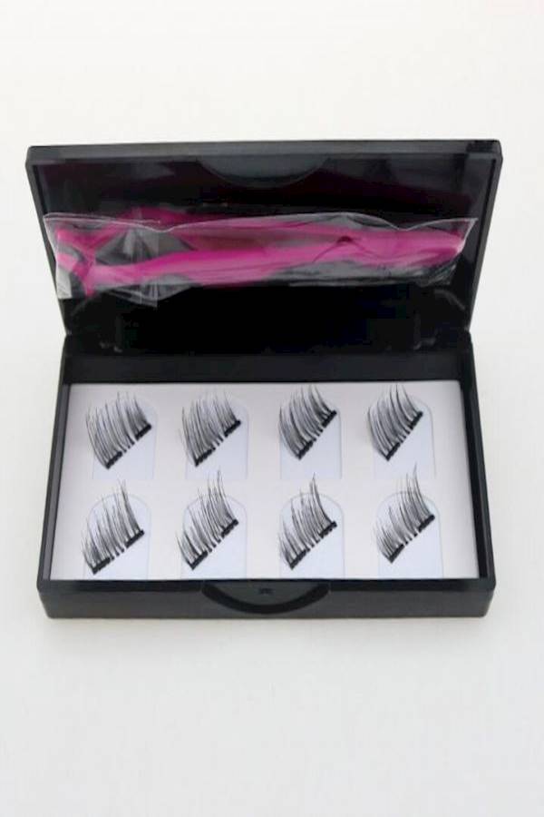 3D Magnetic False Eyelashes With Extension Tweezer Black/Pink