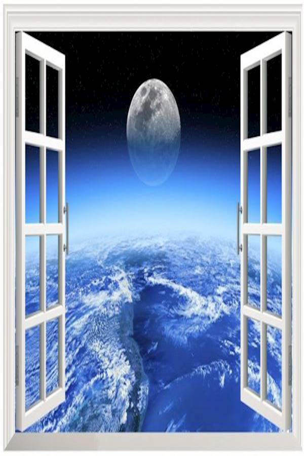 3D Window Outer Space Galaxy Wall Sticker Multicolour 60x90centimeter - Image 4