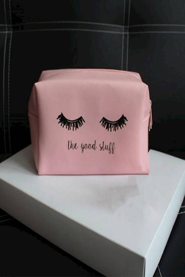 Generic PU Leather Cosmetic Pouch Pink/Black - Image 3
