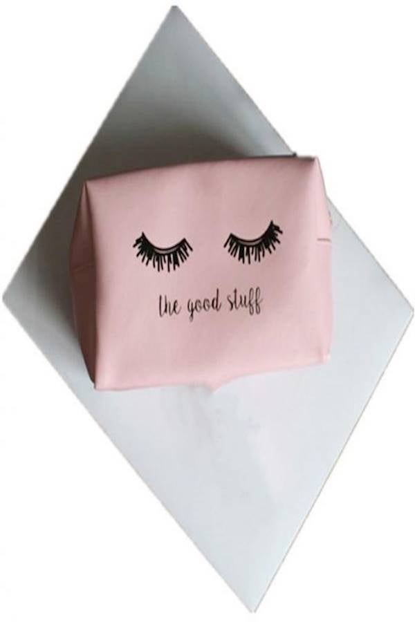 Generic PU Leather Cosmetic Pouch Pink/Black - Image 4