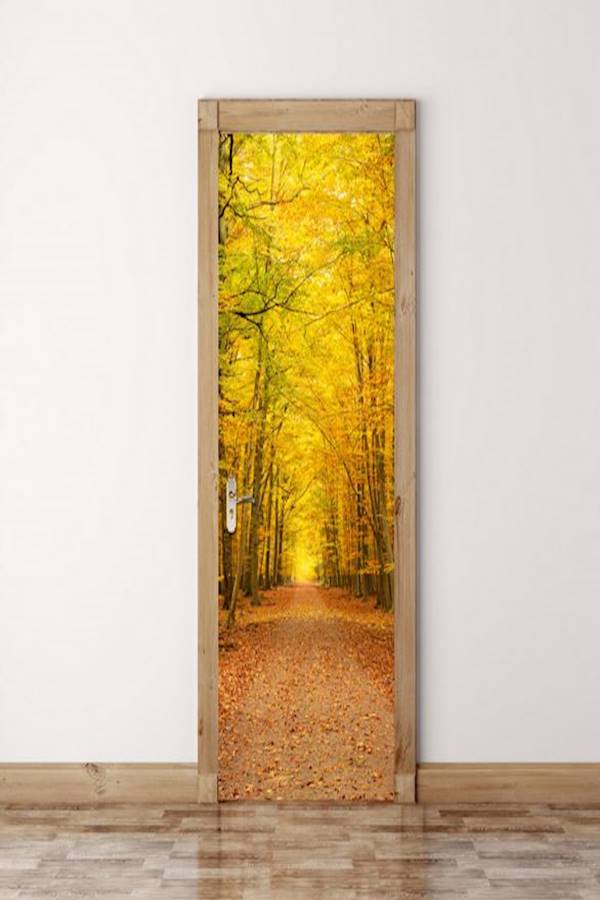 ملصق جداري ستيريو بتصميم شجرة ثلاثية الأبعاد أصفر/بني/أخضر 200x77سم - Image 2