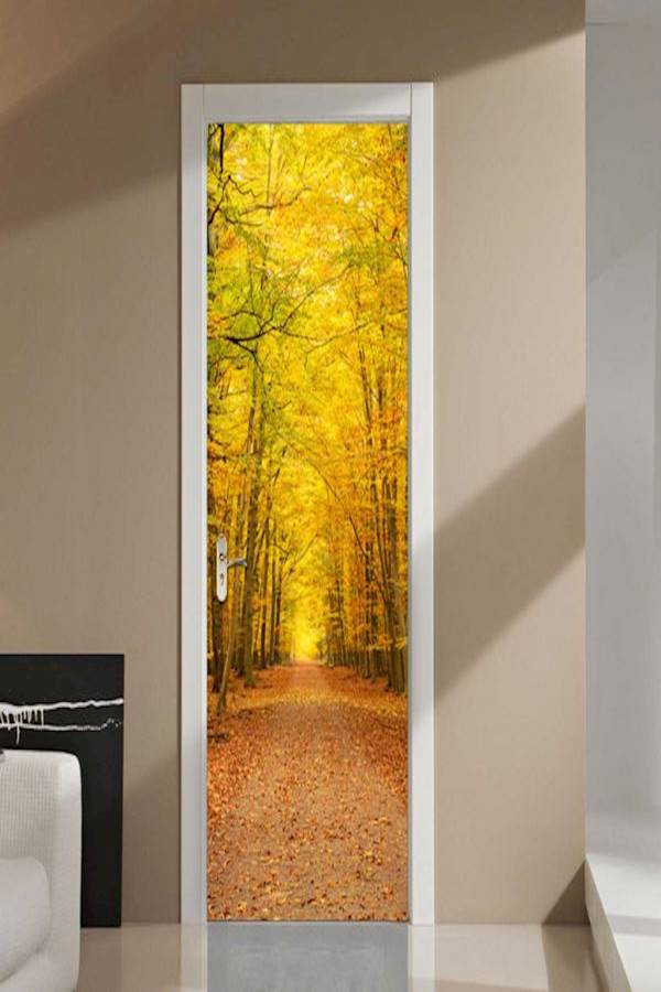 ملصق جداري ستيريو بتصميم شجرة ثلاثية الأبعاد أصفر/بني/أخضر 200x77سم - Image 4