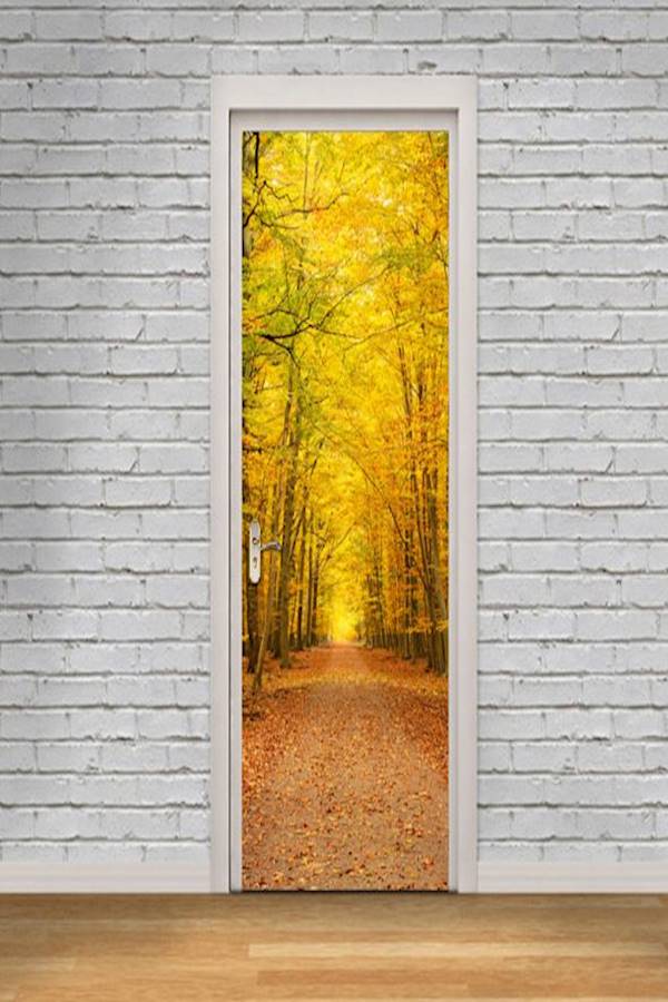 ملصق جداري ستيريو بتصميم شجرة ثلاثية الأبعاد أصفر/بني/أخضر 200x77سم - Image 5