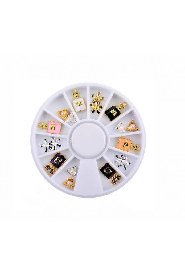 12-Piece Creative Nail Ornament Set Multicolour