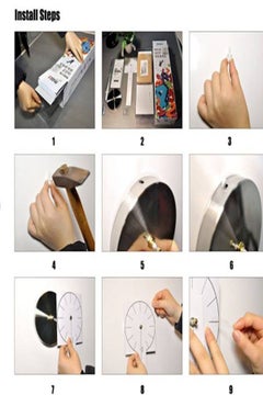 ماركة غير محددة ملصق جدارثلاثي الأبعاد على شكل ساعة فضي  - Image 3