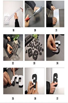 ماركة غير محددة ملصق جدارثلاثي الأبعاد على شكل ساعة فضي  - Image 5