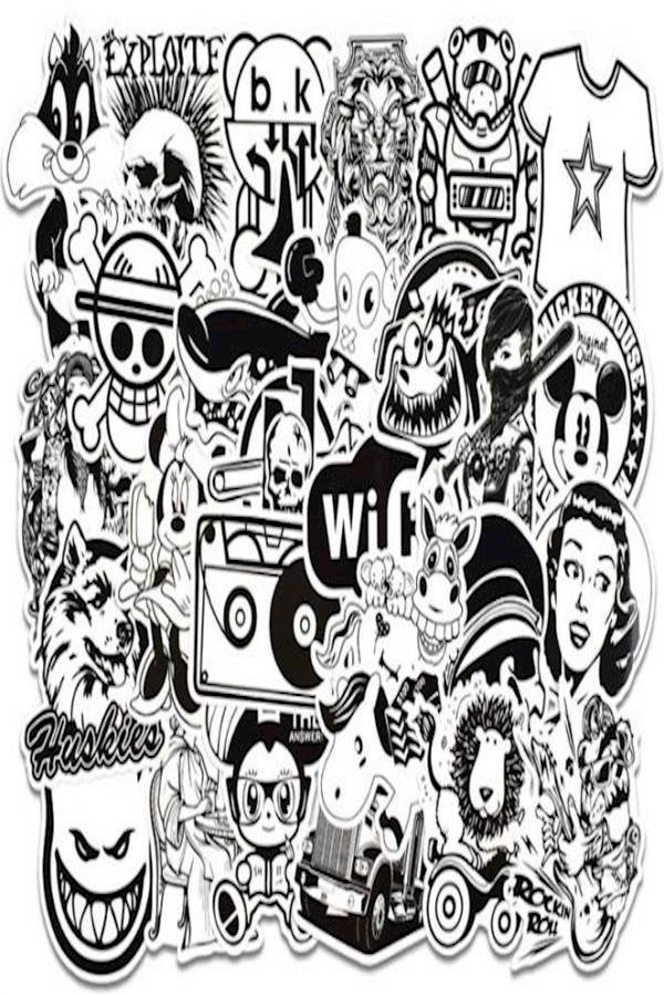 50-Piece Graffiti Patch Removable Sticker Set