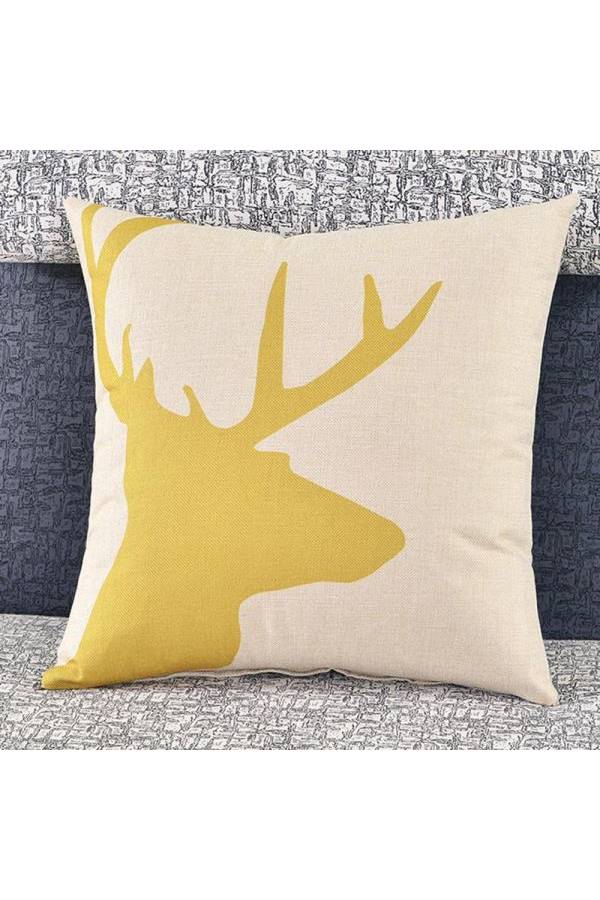 Printed Cushion Cover Beige/Yellow 45x45cm - Image 2