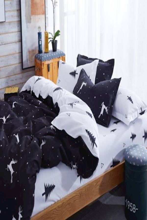 7-Piece Animal Printed Bedding Set cotton Black/White Single  - Image 2