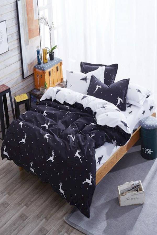 7-Piece Animal Printed Bedding Set cotton Black/White Single  - Image 4