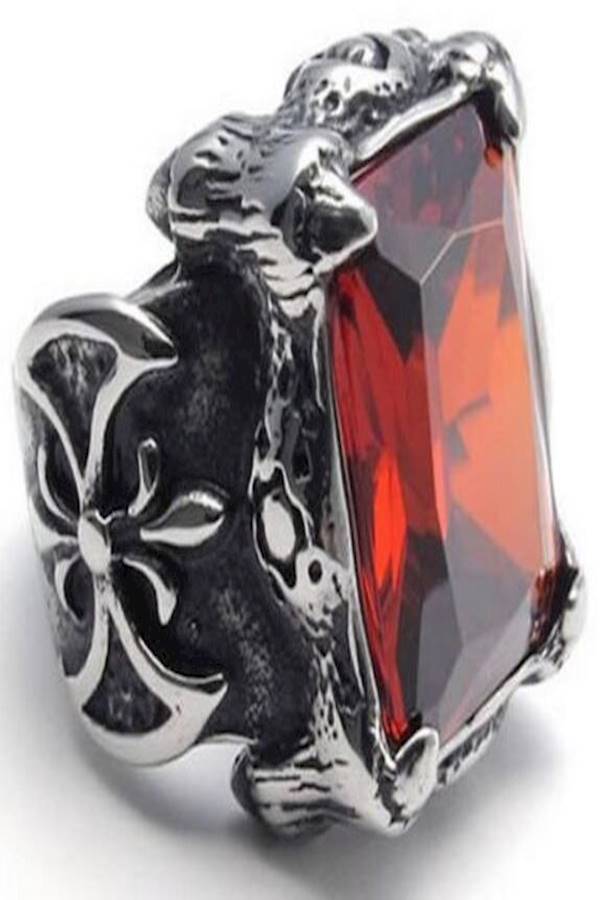 Stainless Steel Crystal Dragon Claw Ring - Image 3