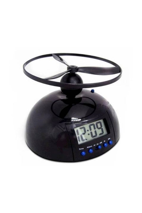 Flying Helicopter Modeling Digital Alarm Clock Black
