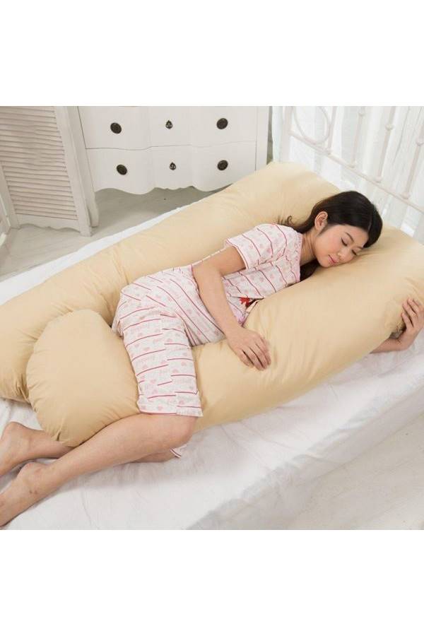 Maternity Pillow Cotton Beige 120x80cm  - Image 2