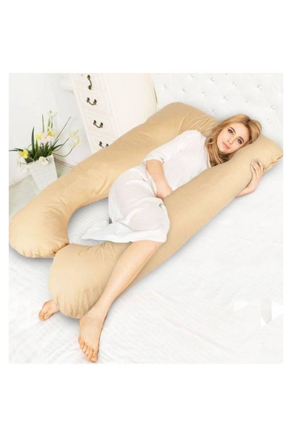 Maternity Pillow Cotton Beige 120x80cm  - Image 4